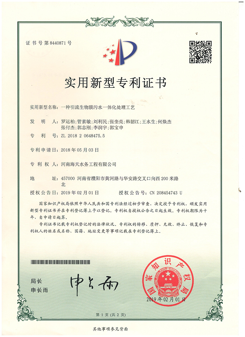 一种引流生物膜污水一体化处理工艺